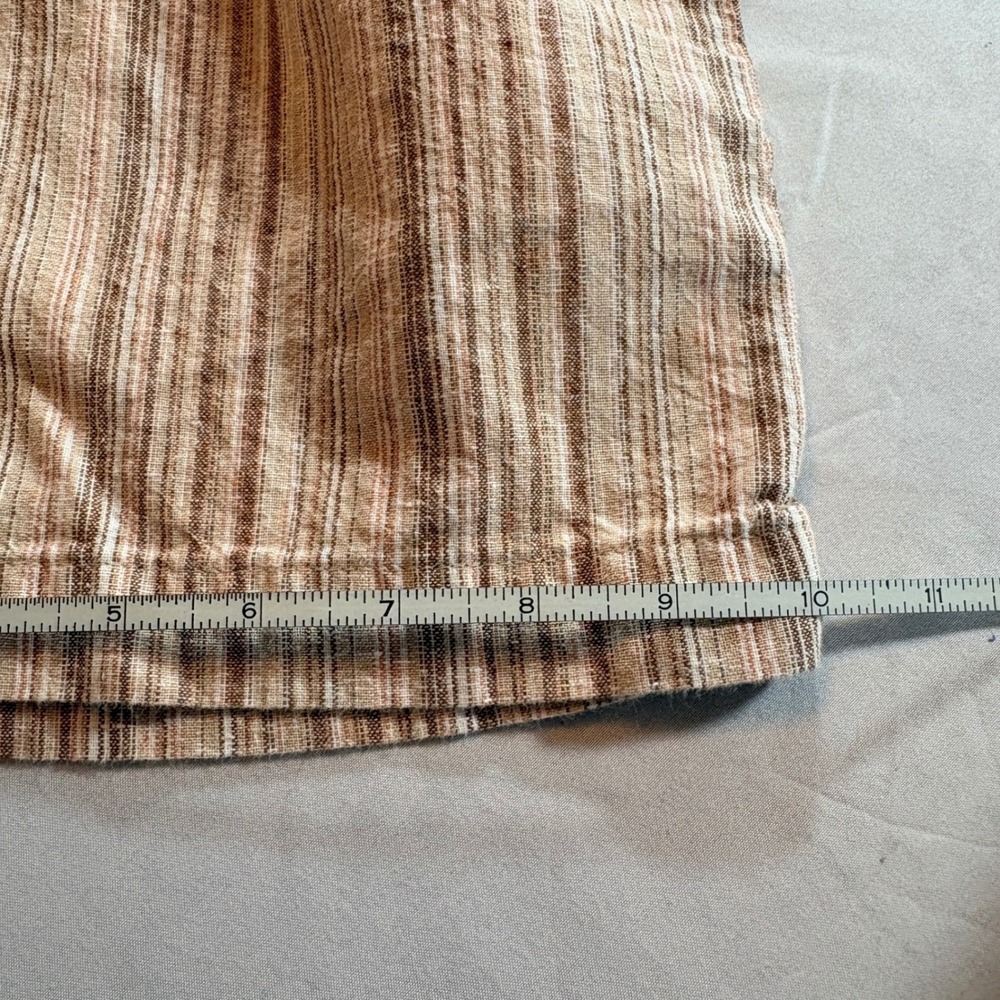 Lee Striped Linen Blend Capri Pants Womens 14 Medium Relaxed Boho Cropped - Picture 8 of 8
